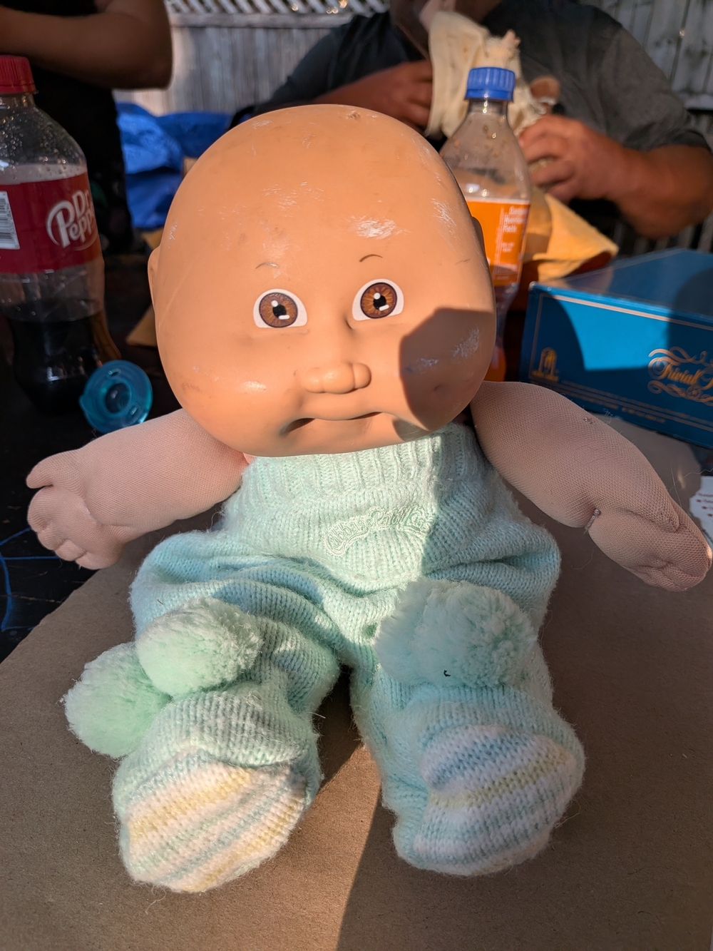Plush Baby Doll in Light Mint Green Outfit - Kids Toys